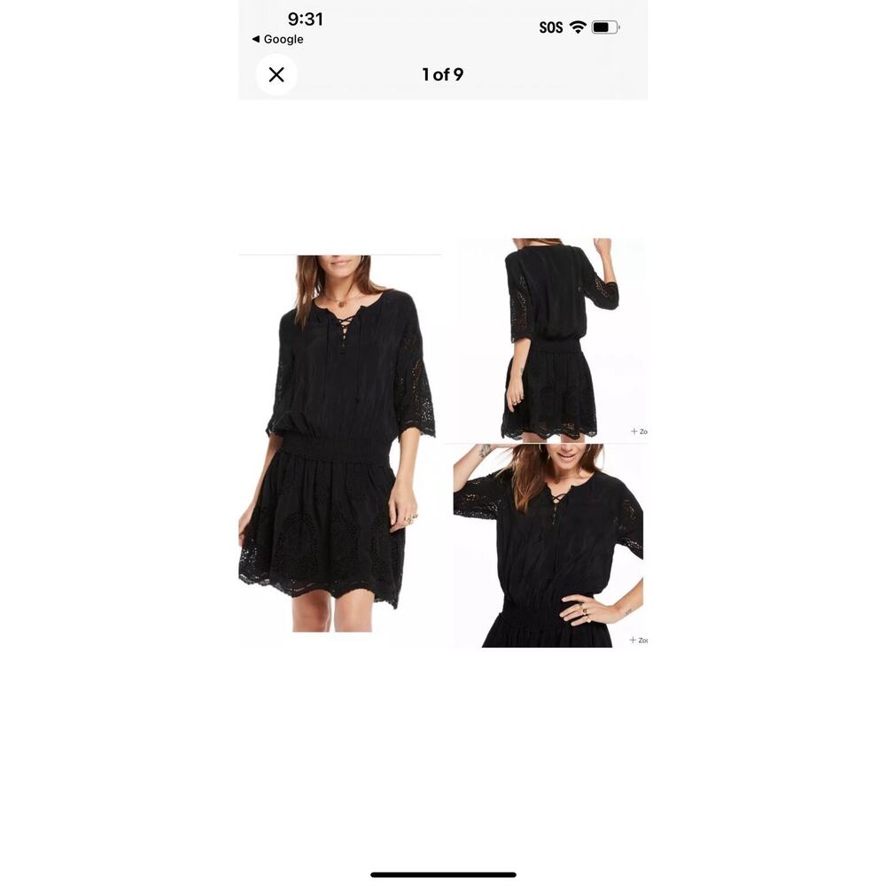 Scotch & Soda Eyelet‎ Mini Dress Black Small Cottage Women's La Prairie D'Hydrus